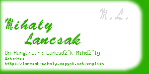 mihaly lancsak business card